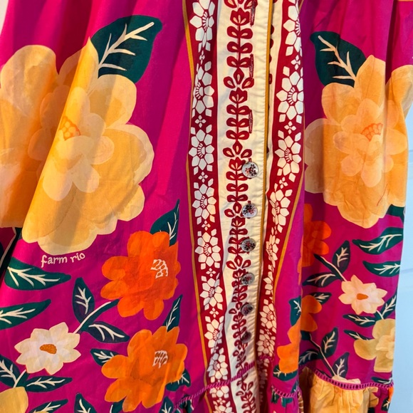 NWT Farm Rio Flower Tapestry Tie Shoulder Midi Dress | XL - Picture 5 of 8